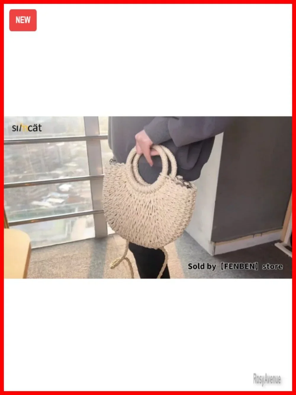 Straw Hobo Bag Crossbody Beach Purse Handwoven Shoulder Handbag Rattan